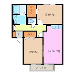 ドミール三日市　Cの物件間取画像